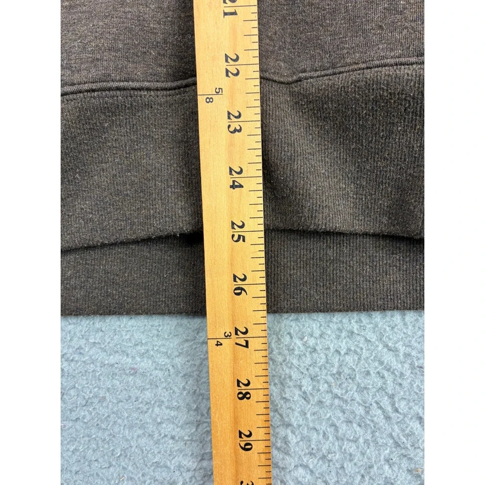 Banana Republic Ribbed Fleece Hoodie Mens M Brown Pullover Sweatshirt Casual